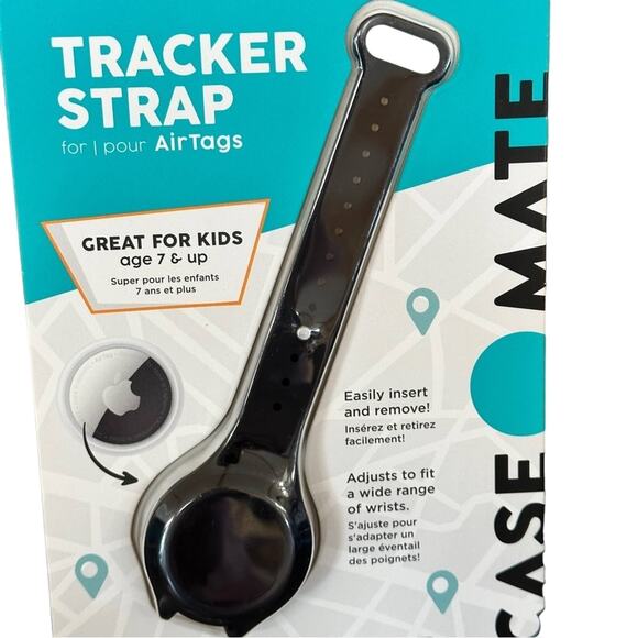 New Case-Mate Apple AirTag Tracker Strap Watchband Black - Picture 2 of 3